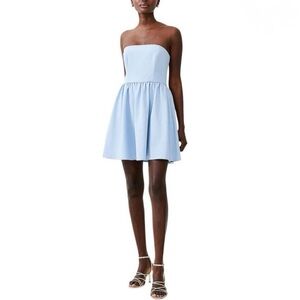 French Connection Light Blue Strapless Mini Dress